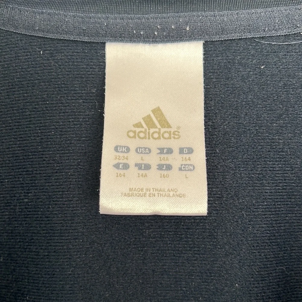 Adidas Black 3-Stripe Full Zip Track Jacket Unisex М - Picture 7 of 10